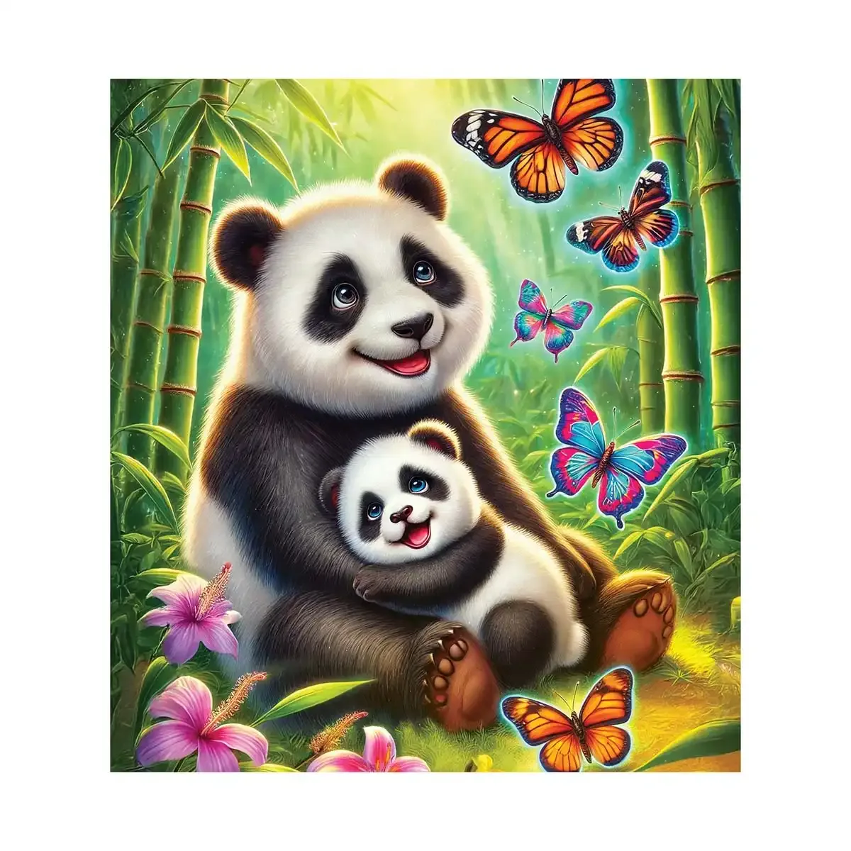 Wooden Puzzle 20 Panda Butterfly Journey