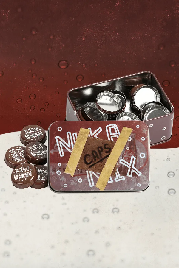 Série de capsules Fallout : Nuka Mix avec boîte métallique à collectionner