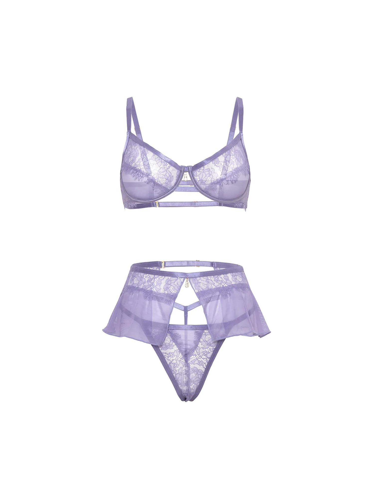 Nicola Sheer Lace 3-Piece Bra Set