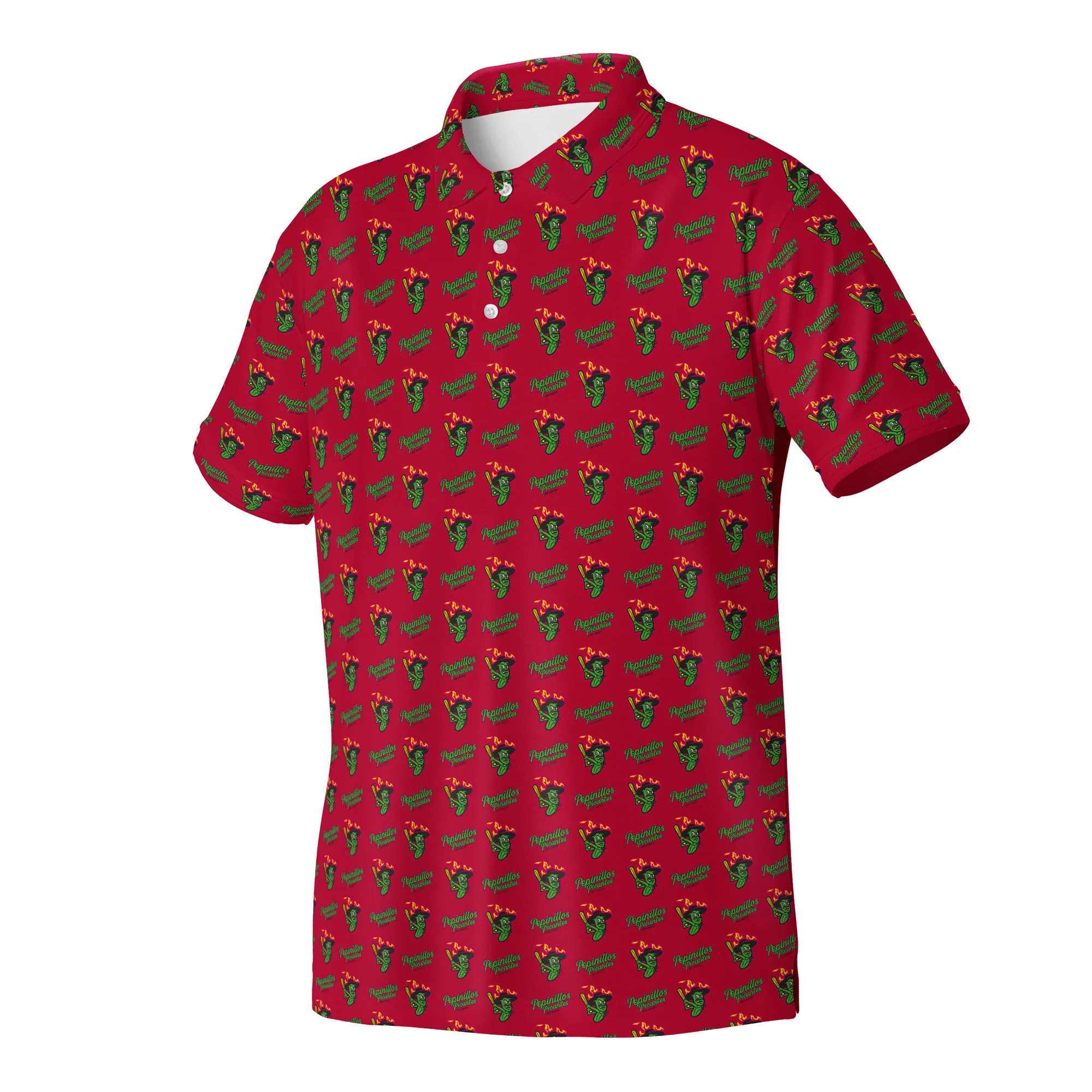 Los Pepinillos Picantes del Norte Under Armour Pickle Scatter Polo