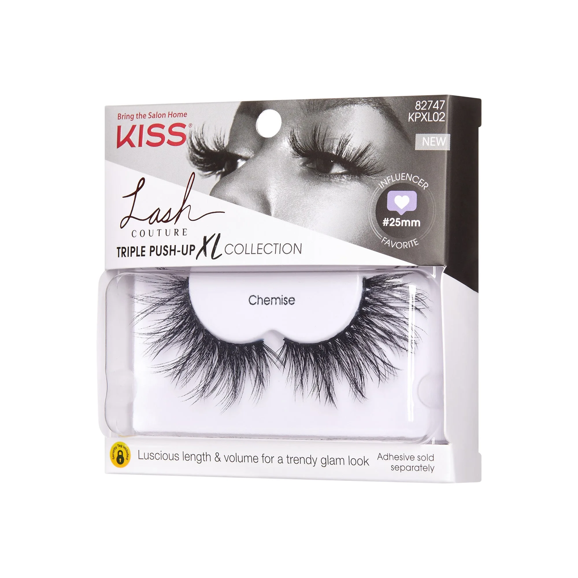 Kiss Lash Couture Triple Push-Up XL Colección Pestañas Postizas - 02 Chemise | 1 Par, Pestañas en Tira, 16mm