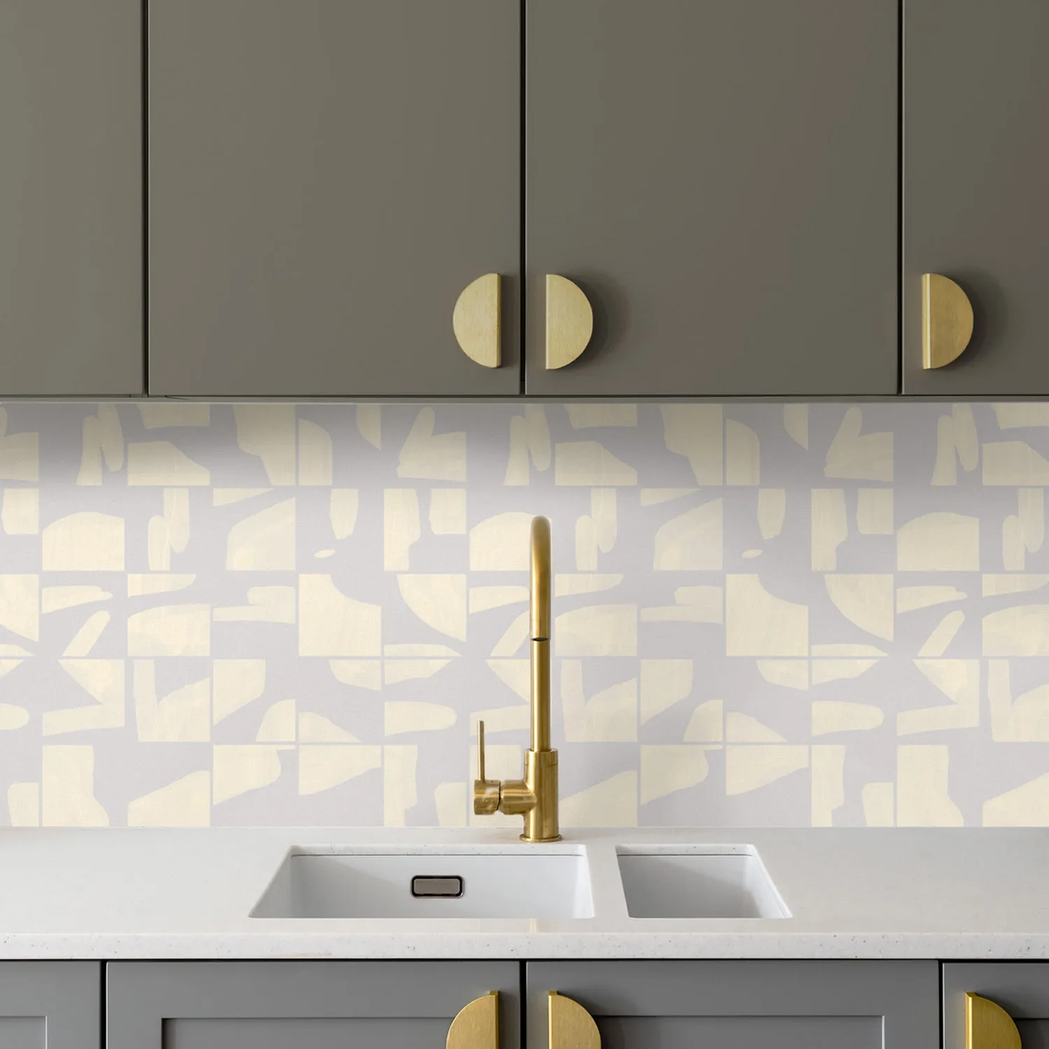 Como instalar um backsplash autocolante com azulejos geométricos