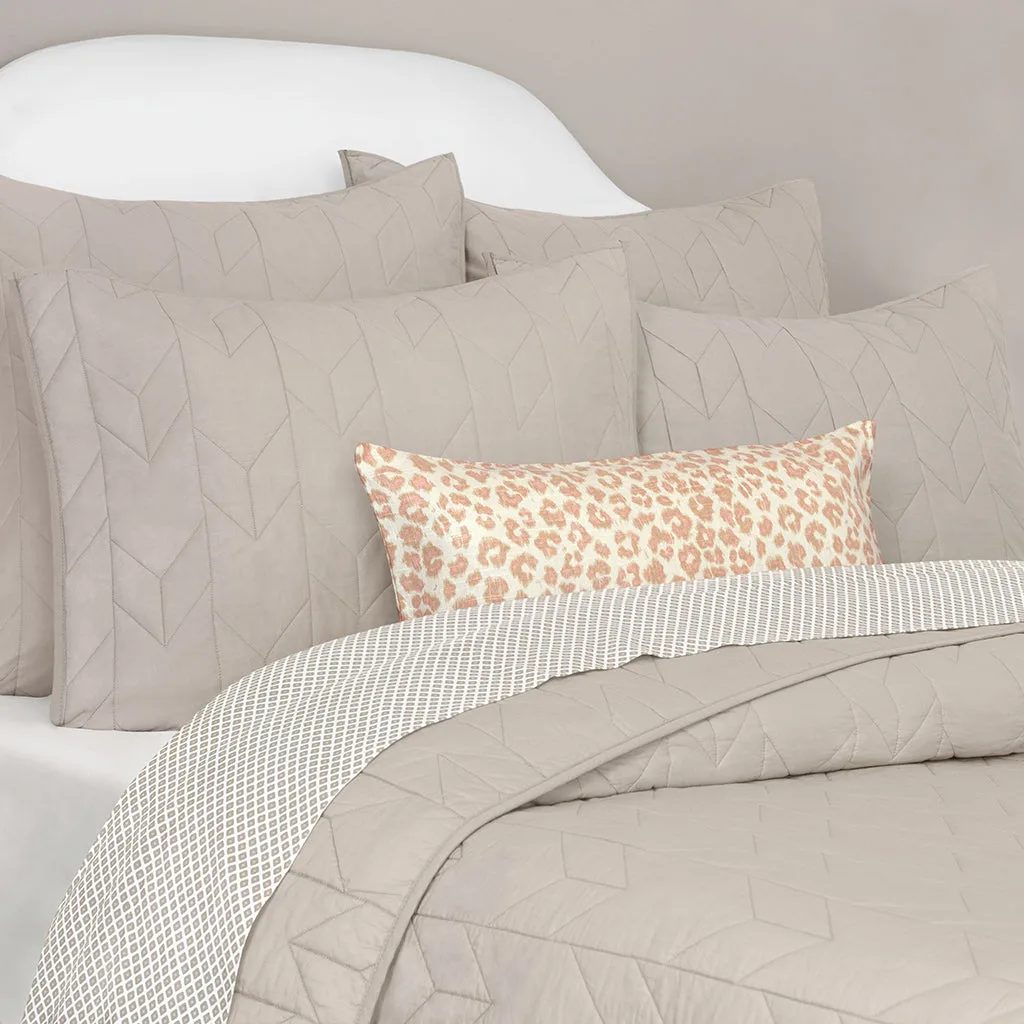 Dove Grey Chevron Quilt Euro Sham