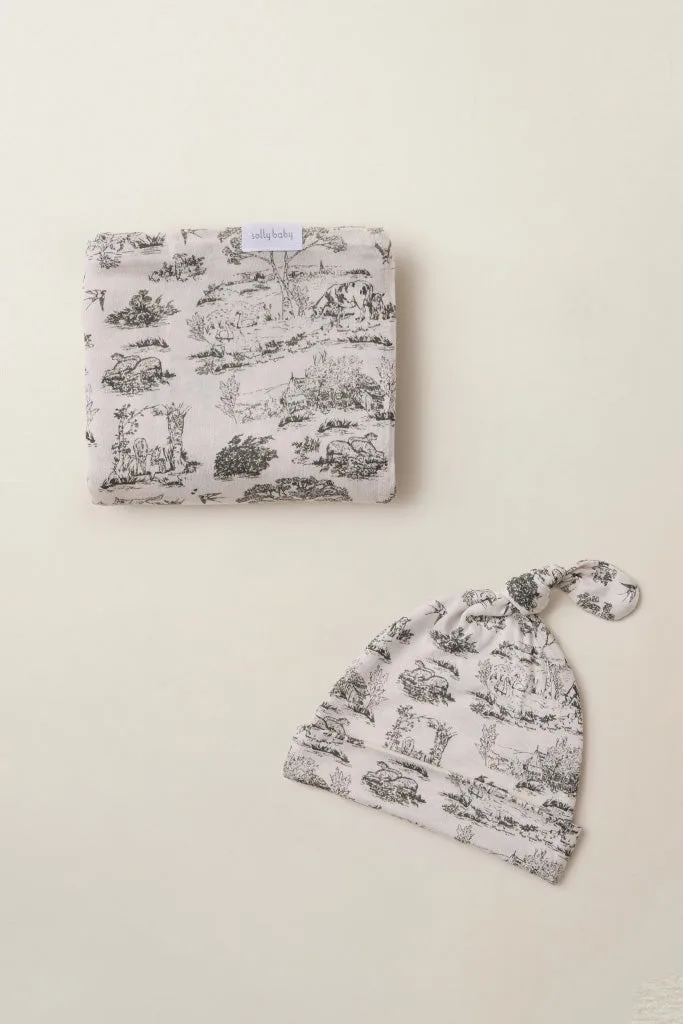 Charcoal Toile vs Ballet Swaddle + Komplet z czapeczką