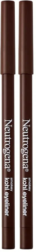 Neutrogena Smokey Kohl Eyeliner with Antioxidant Vitamin E, Water-Resistant & Smooth-Gliding Eyeliner Makeup, Dark Brown, 0.014 oz (Pack of 2)