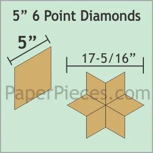 Using 6 Point Diamonds for EPP Star Blocks
