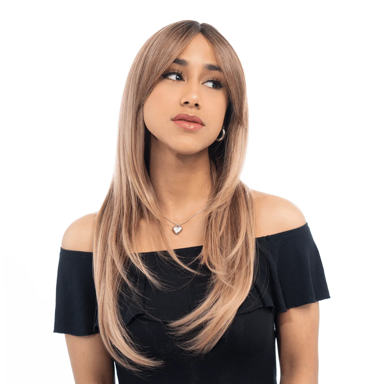 How to Style a 22-Inch Straight Synthetic Wig with Honey Highlights