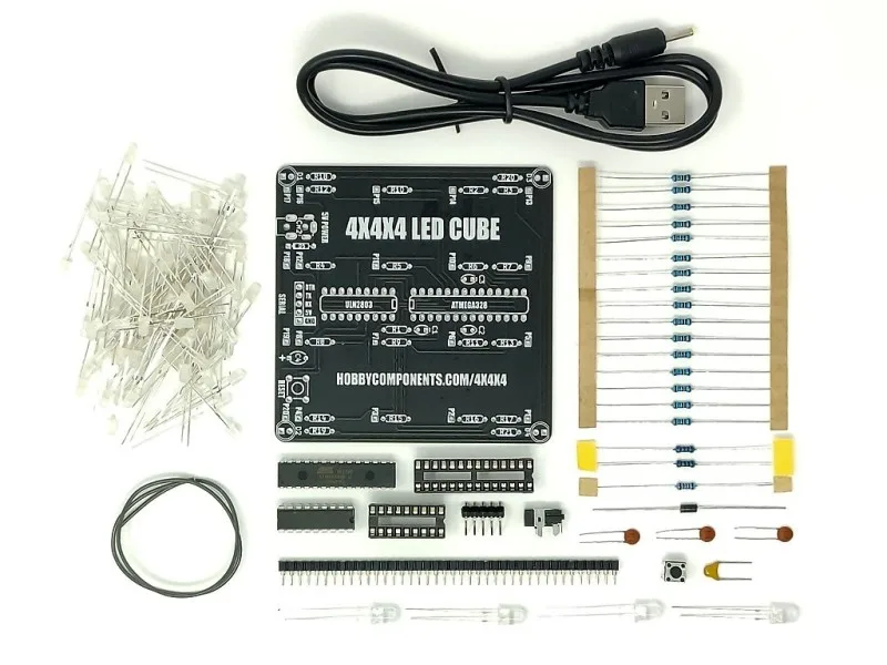4x4x4 V2 LED Cube Kit (Pink)