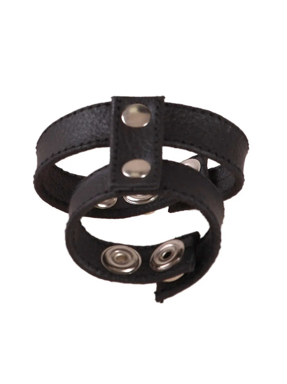 Leather Double Cock & Ball Strap