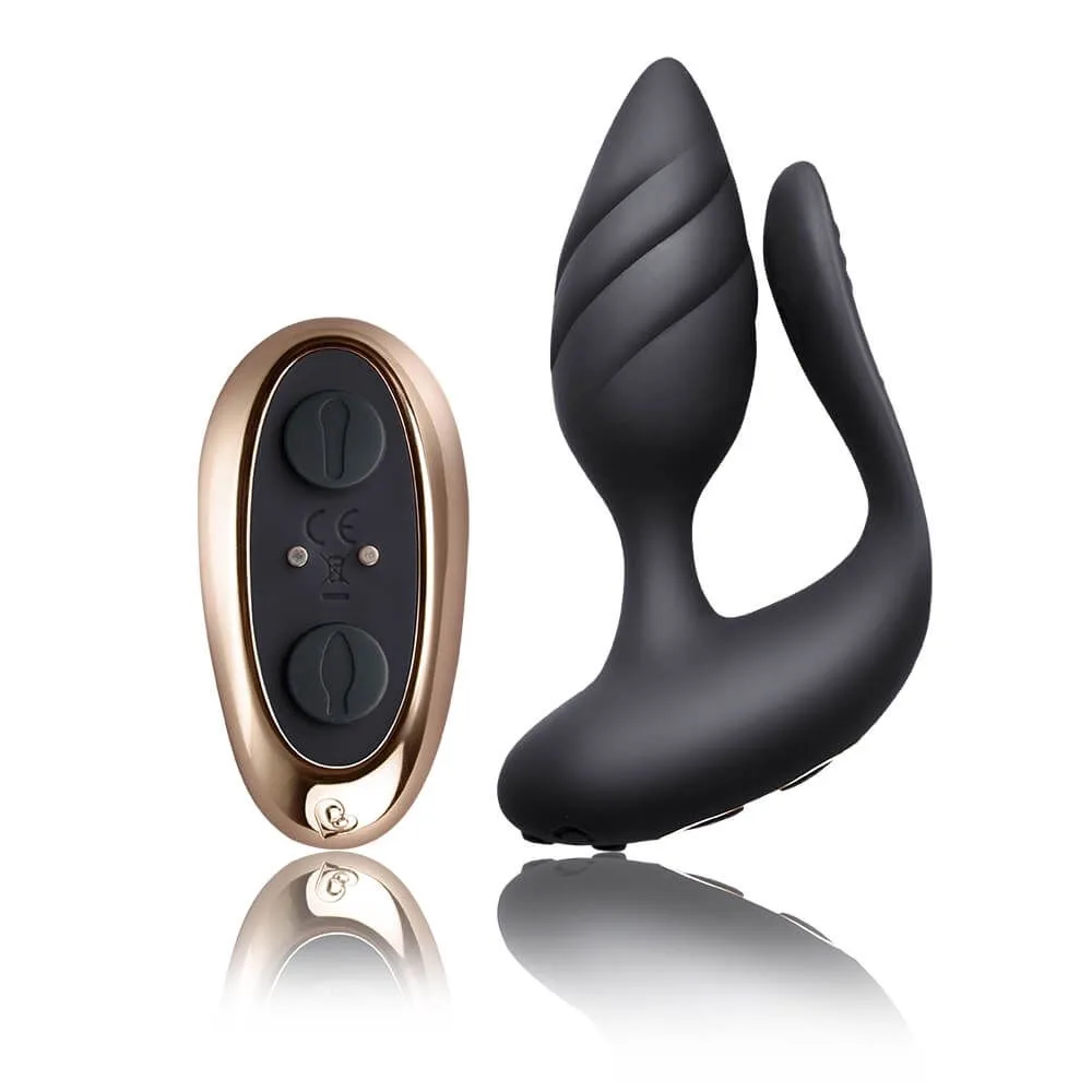 Rocks Off Cocktail Vibrador de Pareja con Mando a Distancia - Negro