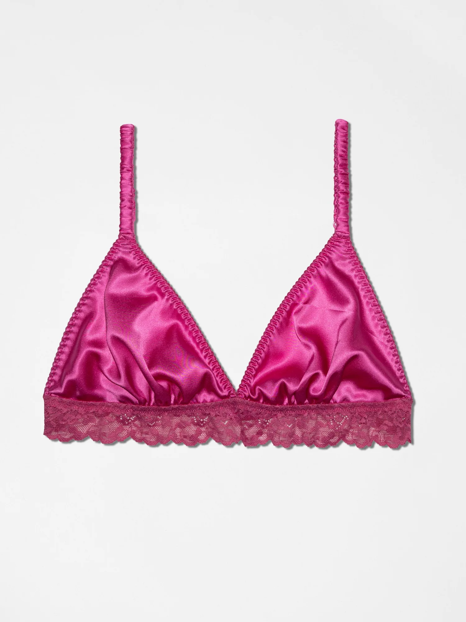 Bralette de seda fruncido - Fuchsia Fever