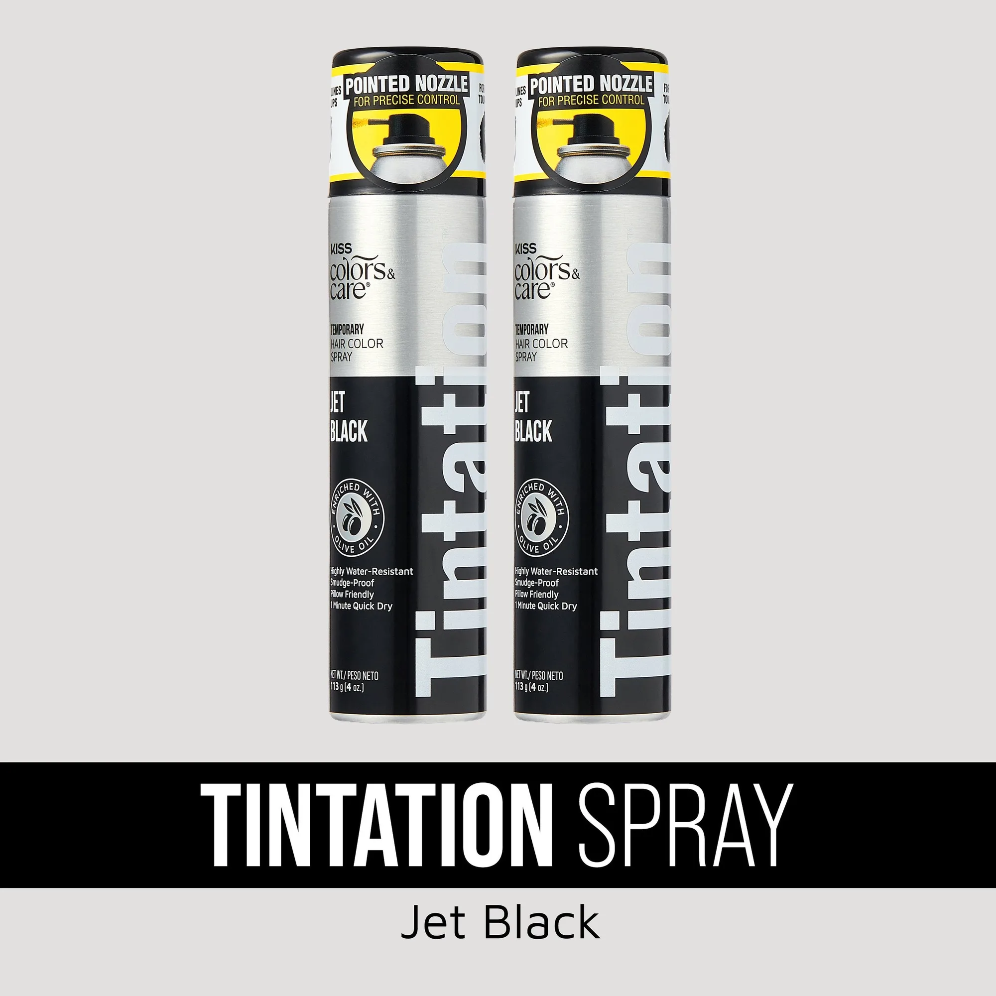 Kiss Colors & Care Tintation Spray Tiefschwarz Bundle - 2er-Pack