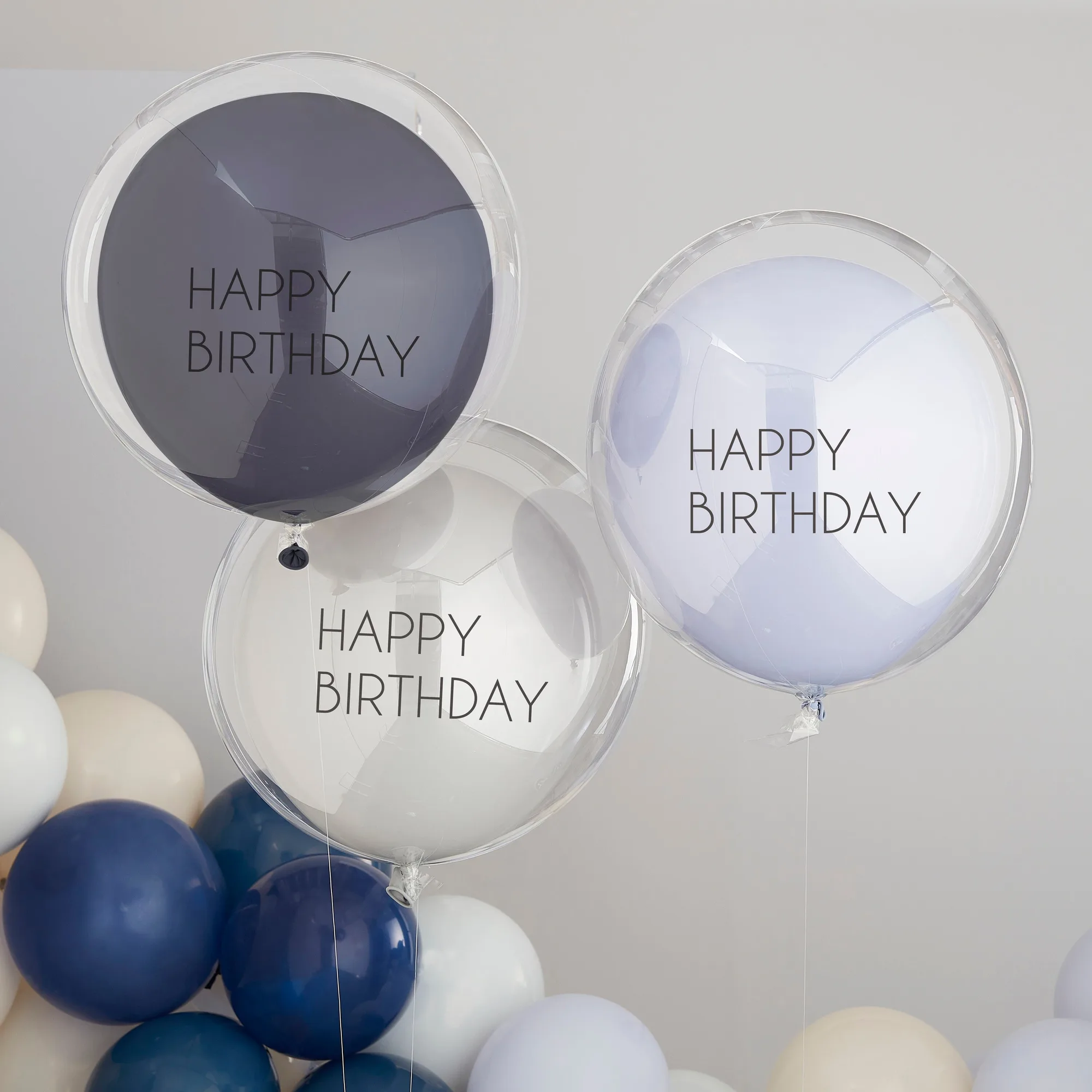 Create a Blue & Grey Birthday Balloon Bundle