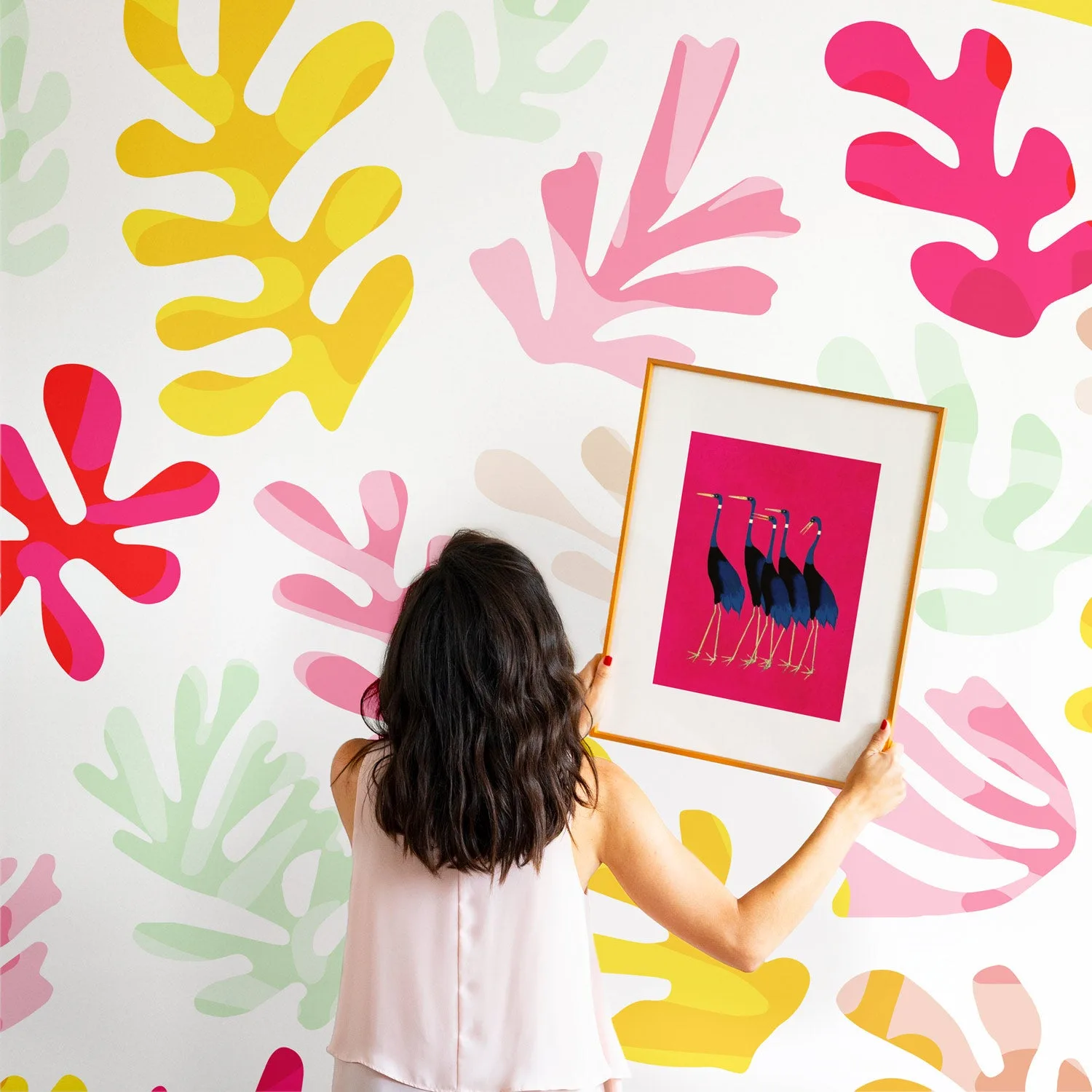 Eclectic Coral pattern wall mural