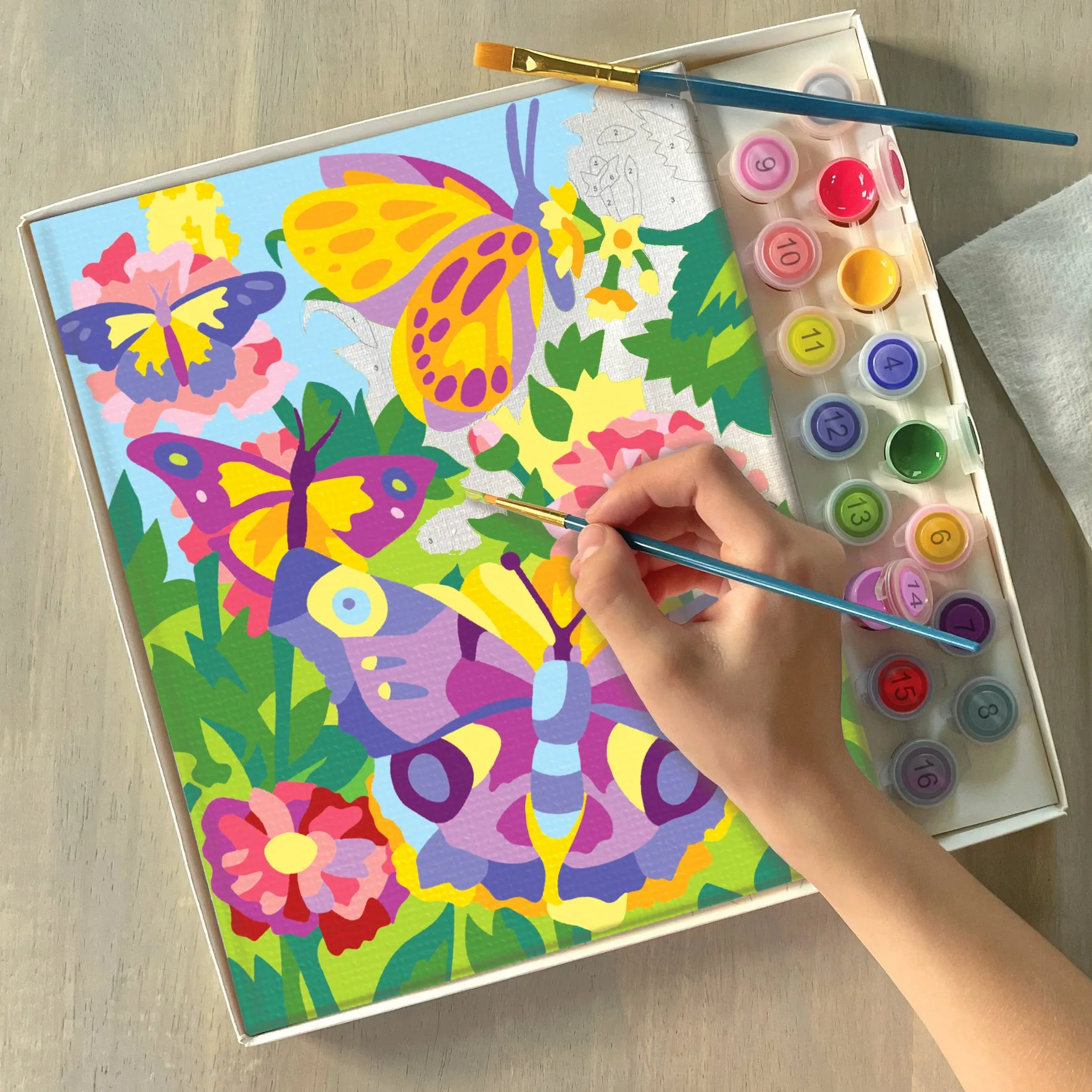 iHeartArt Peinture par numéros Papillons + Fleurs