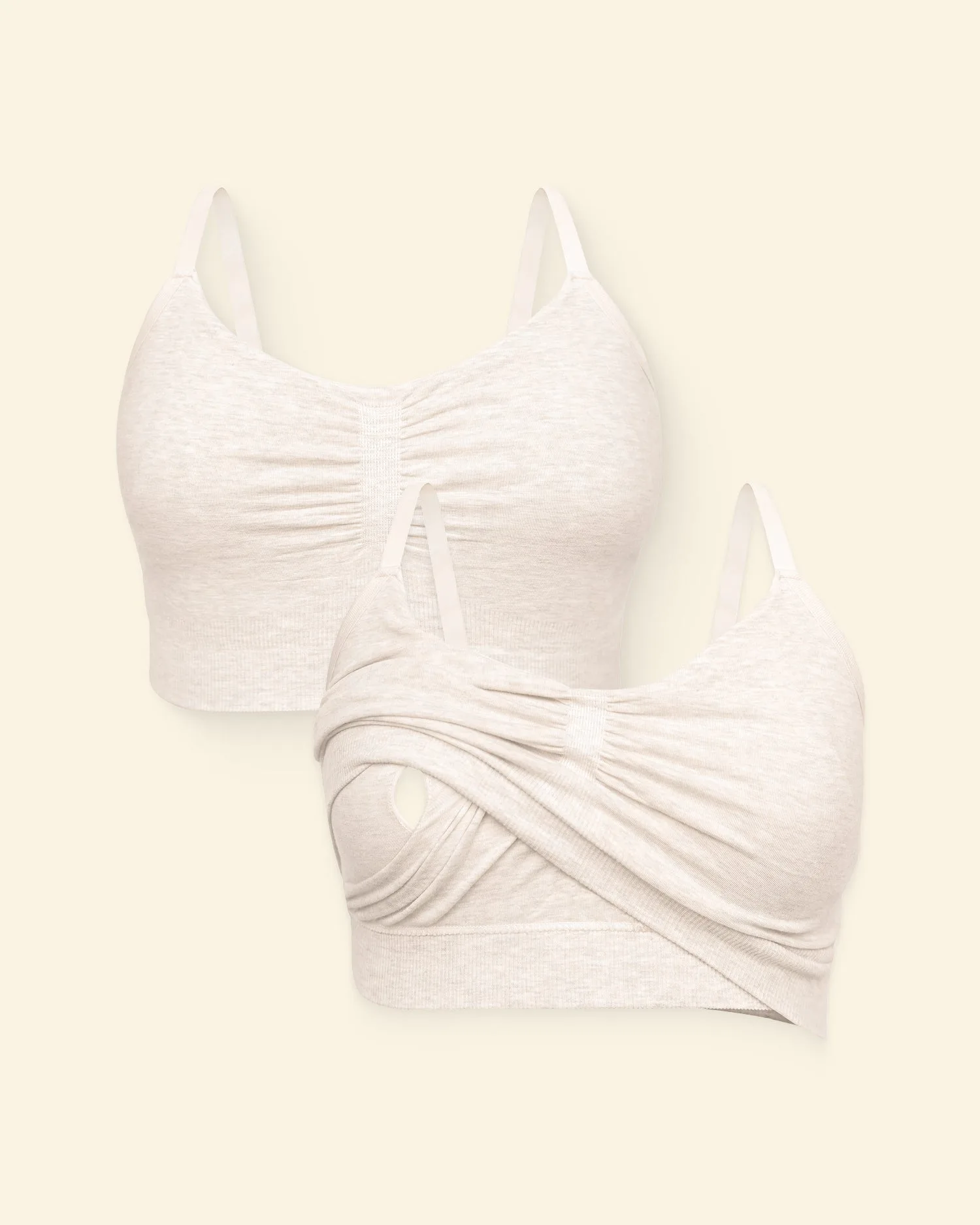 Sublime® Pumping Sleep Bra Two-Pack | Oatmeal Heather