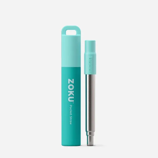 Pajita de bolsillo bicolor - Verde azulado