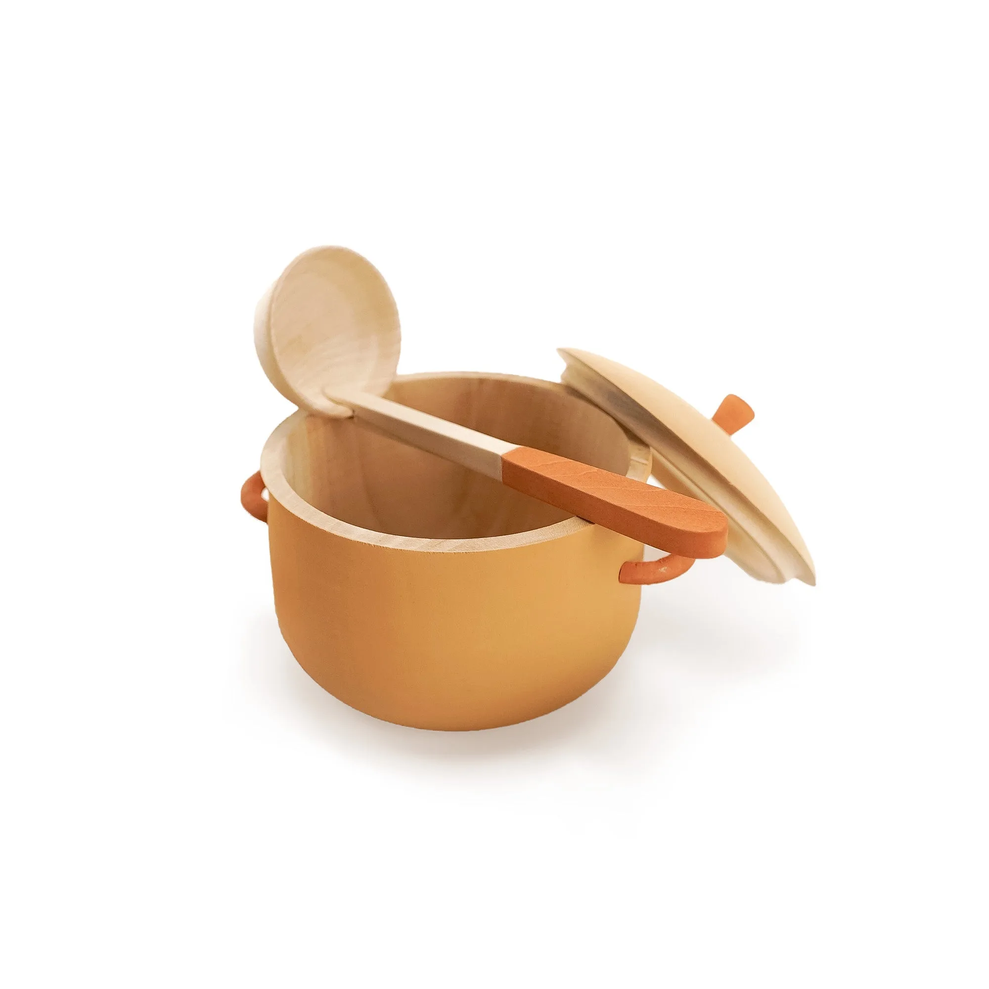 Wooden Play Saucepan and Ladle