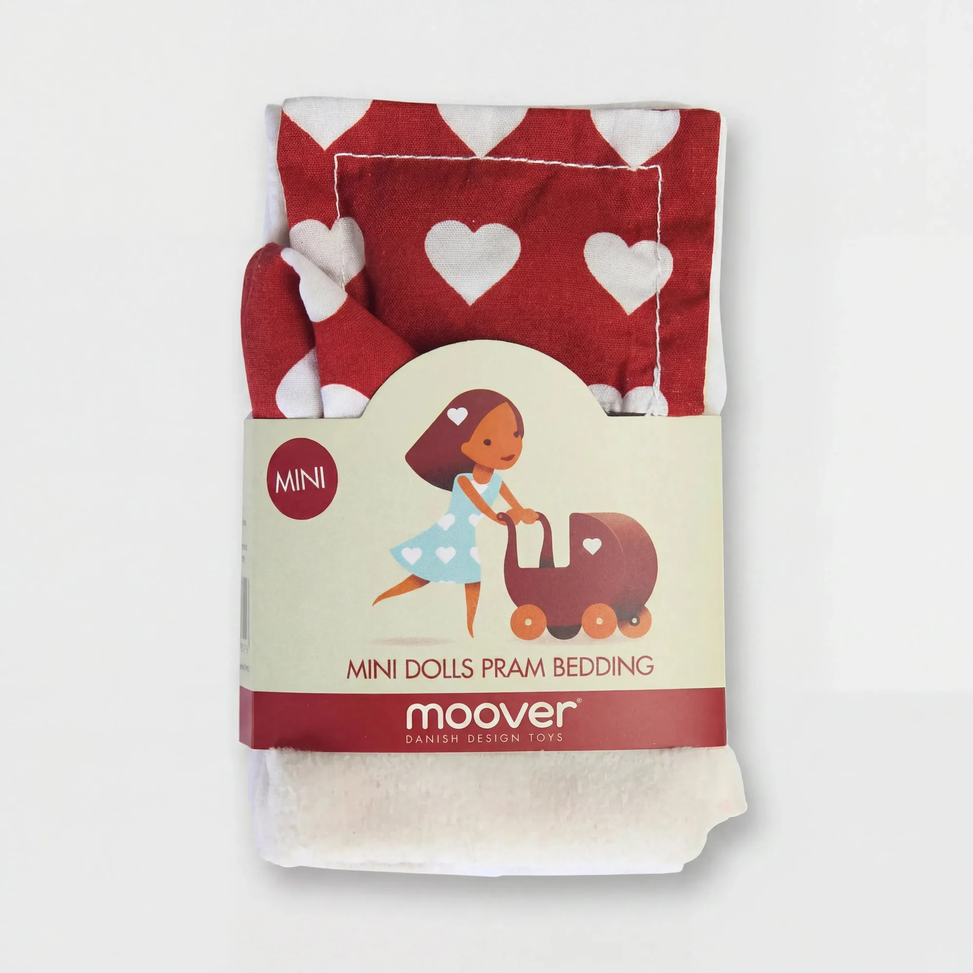 Miniature Dolls Stroller (Pram) Bedding Set - Red