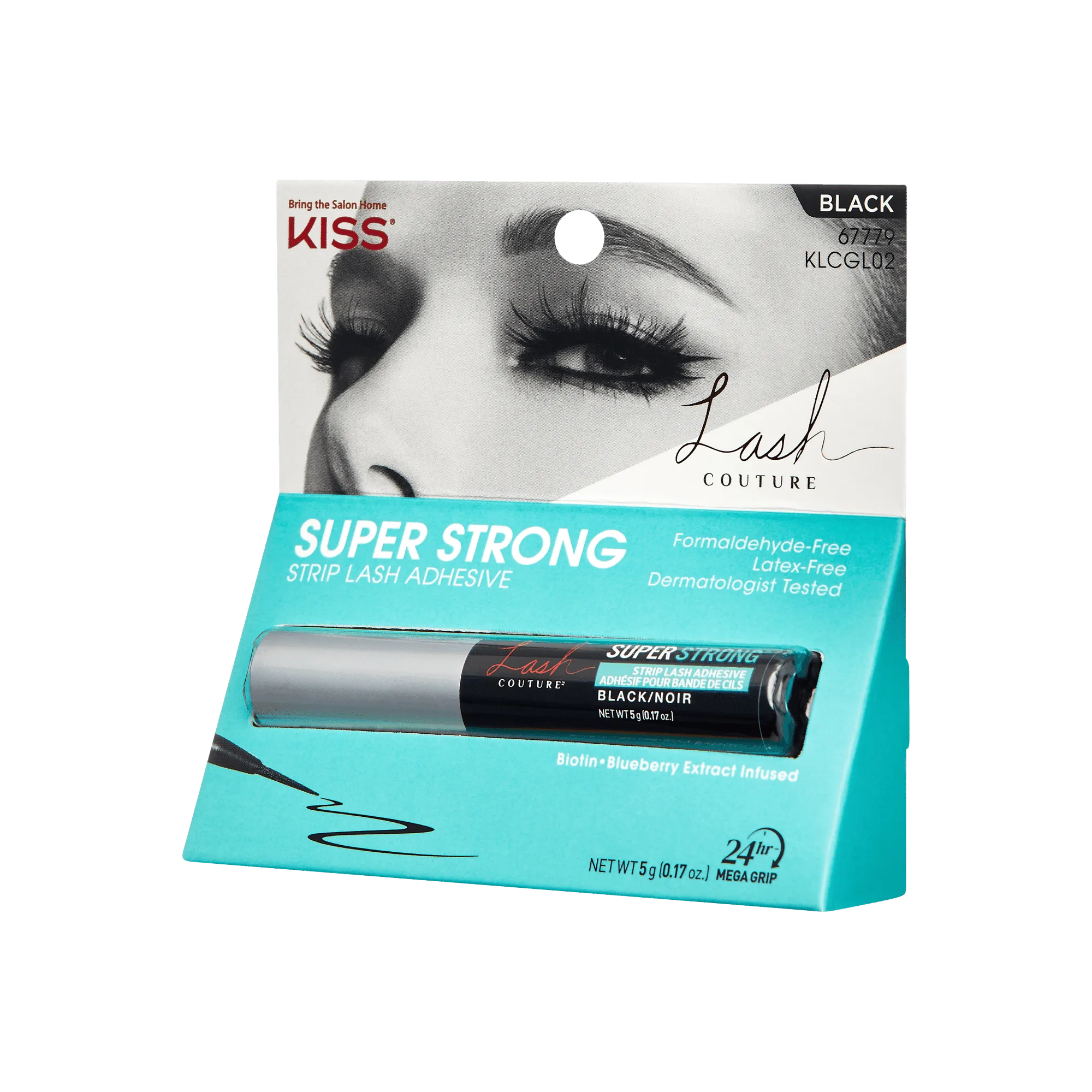 Kiss Lash Couture Adesivo per Ciglia Finte a Striscia - Nero | Colla per Ciglia Finte