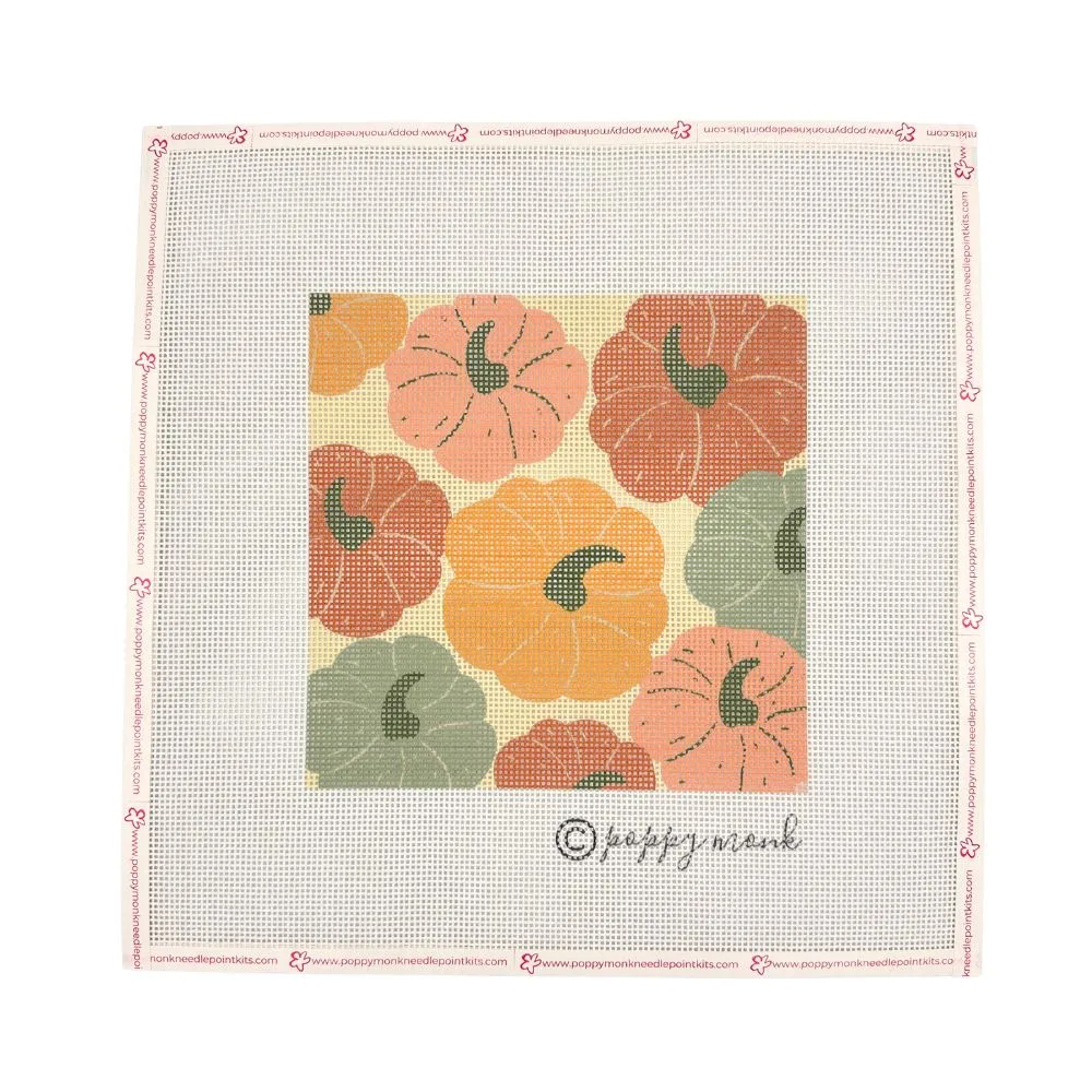 Fall Pumpkins Canvas Only: Painting Your Own Needlepoint Design