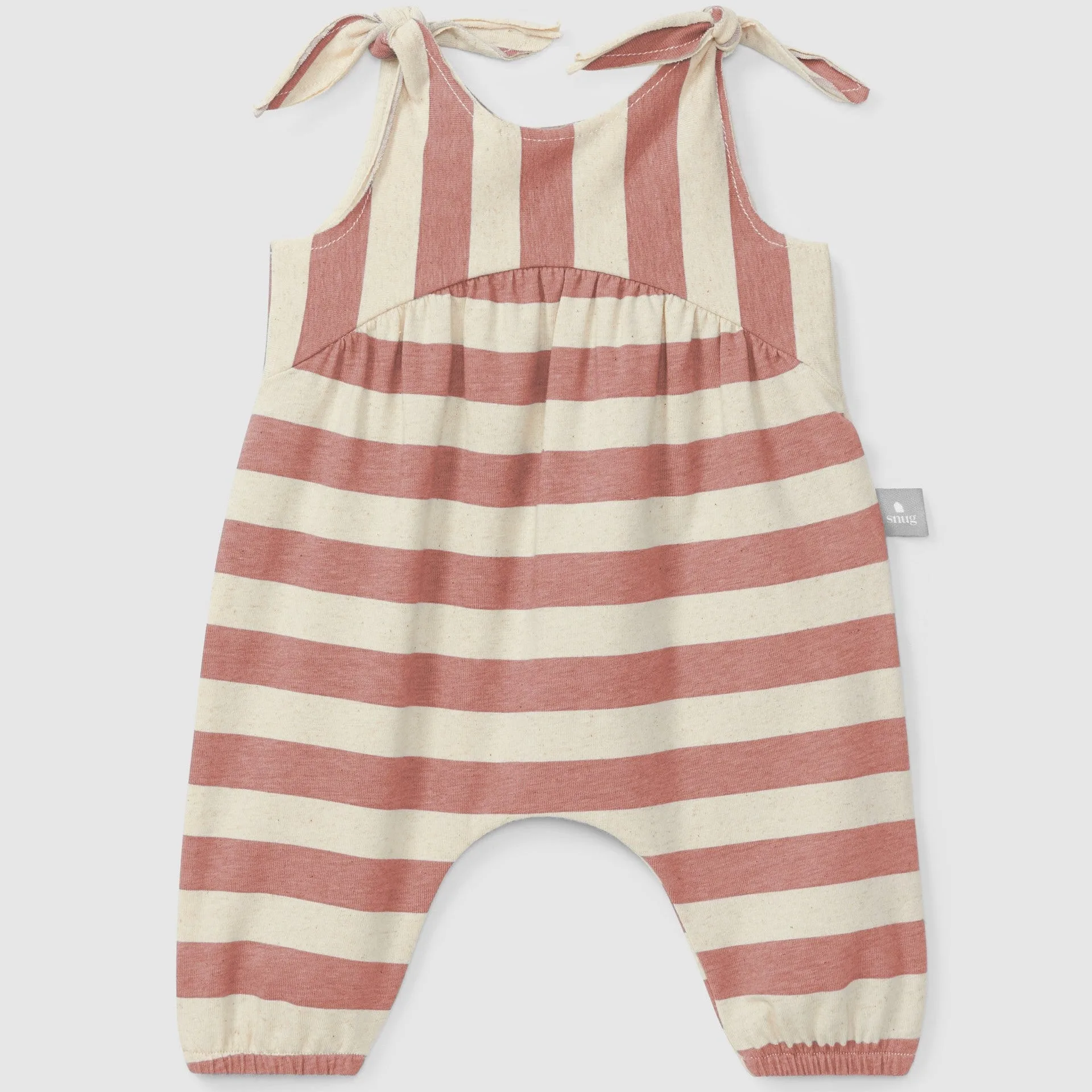 Snug - Tie-Strap Romper - Terracotta Stripe