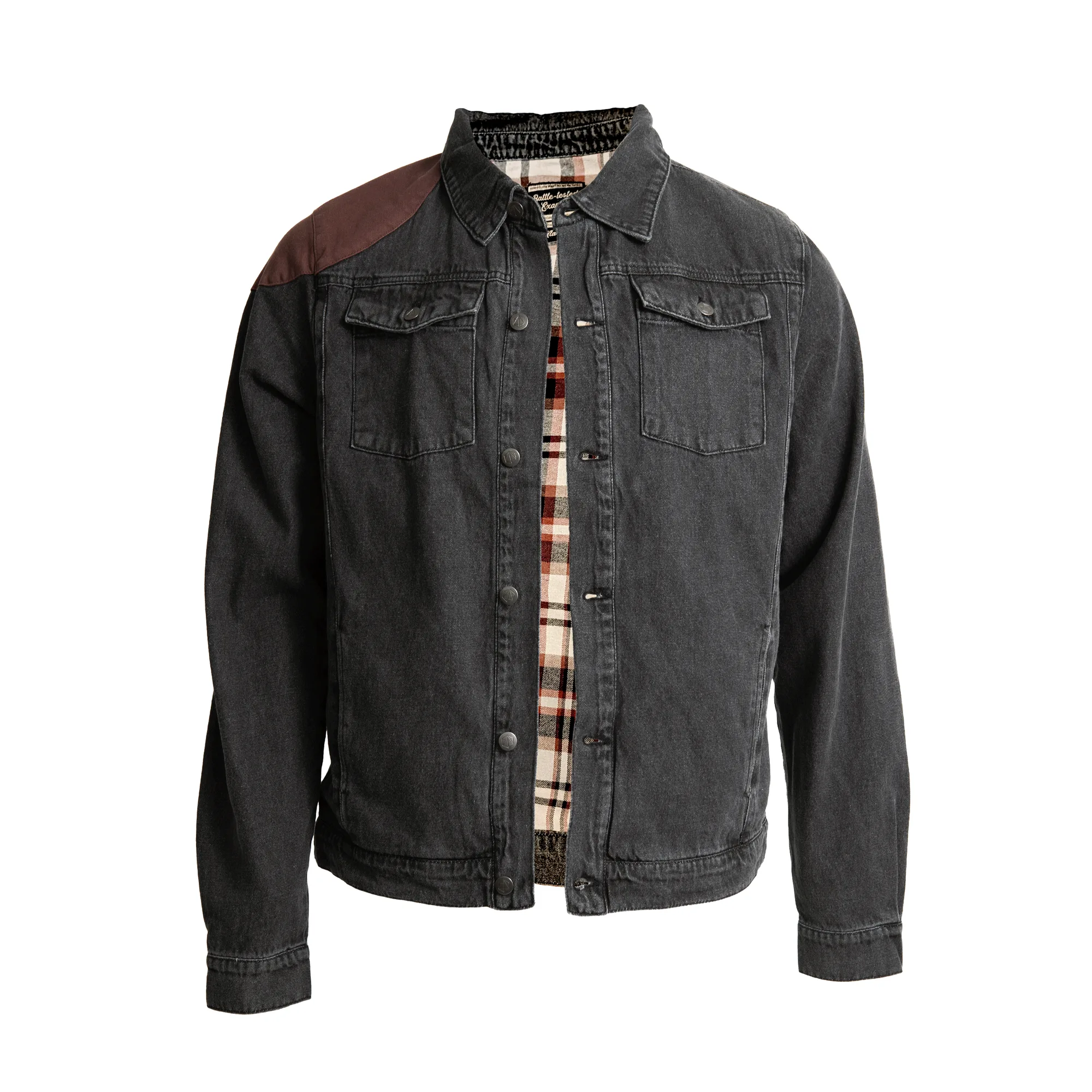 Flanell gefütterte Jeansjacke richtig stylen
