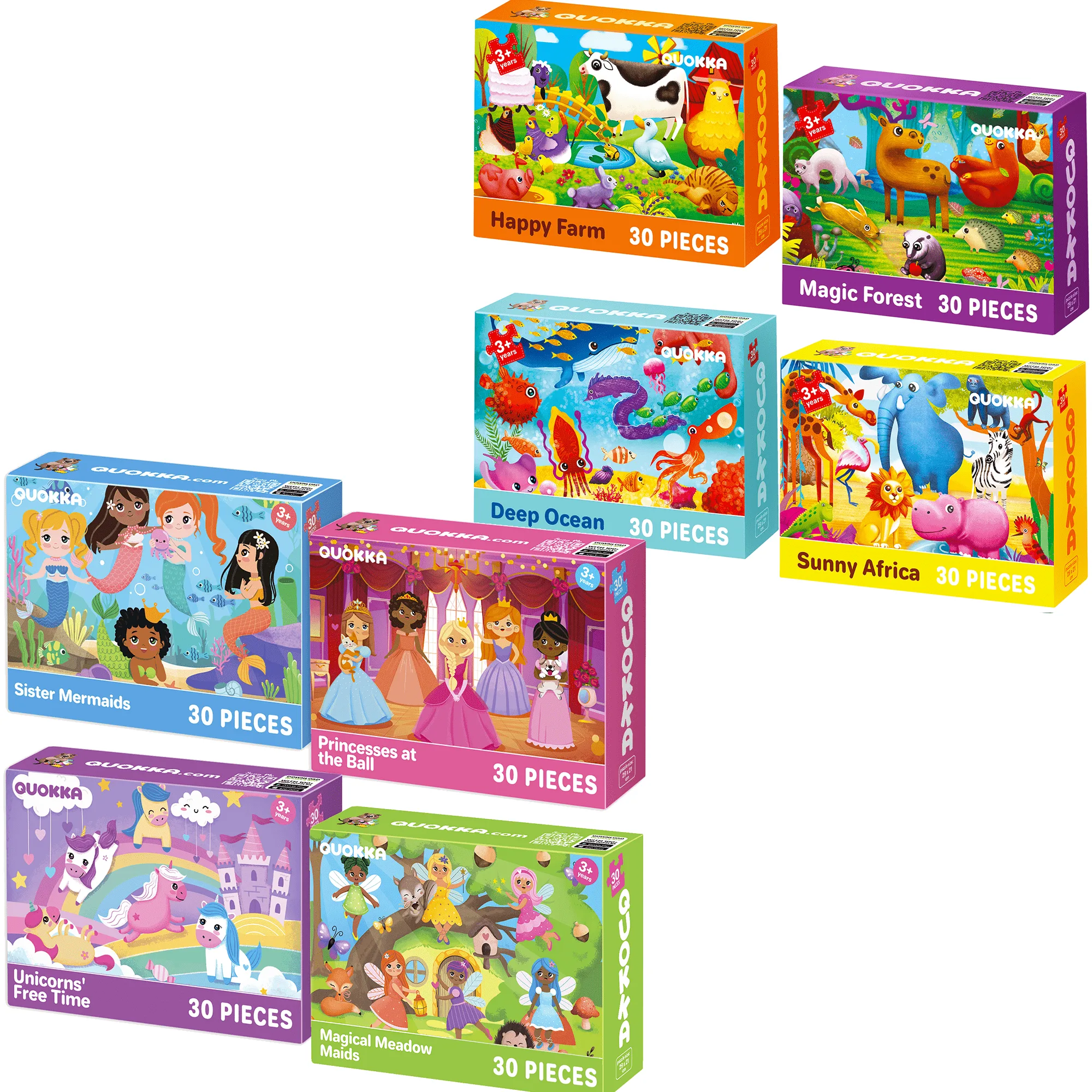 Bundle Set of 8 Puzzles for Kids | Animals, Meadow Girls