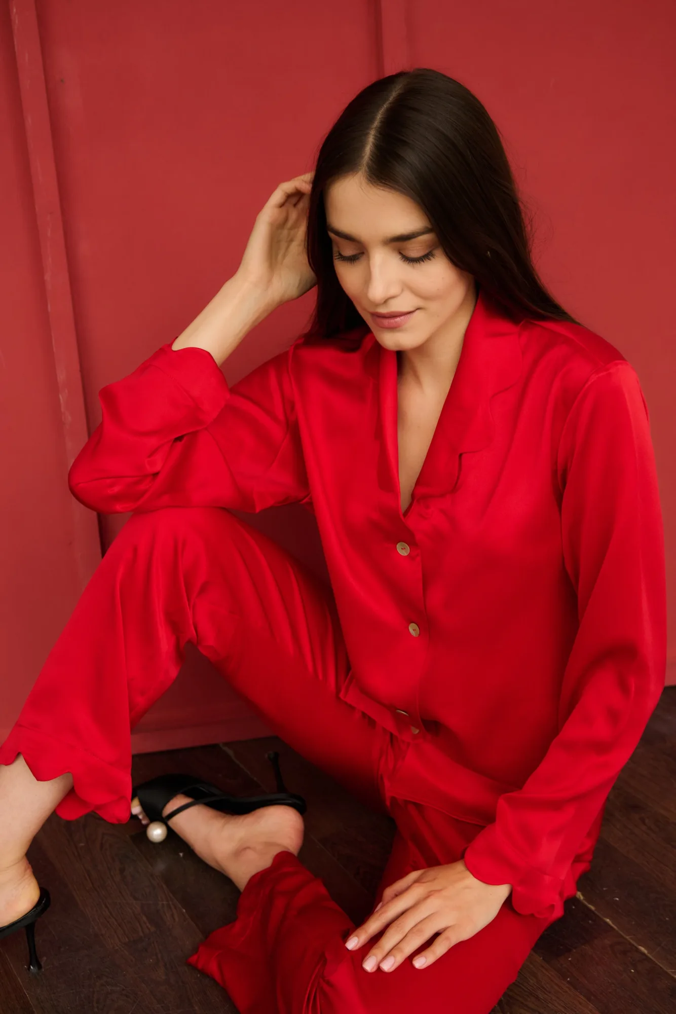 Emma Rouge Silk Shirt