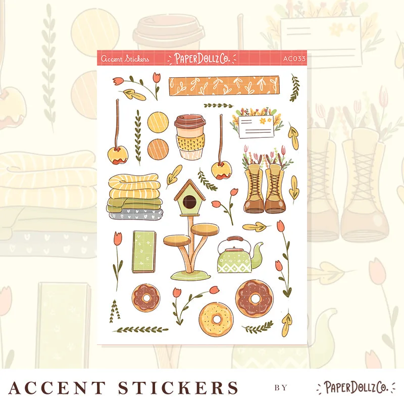 Autumn Purrfection | Accent Sticker | PaperDollzCo | ac033