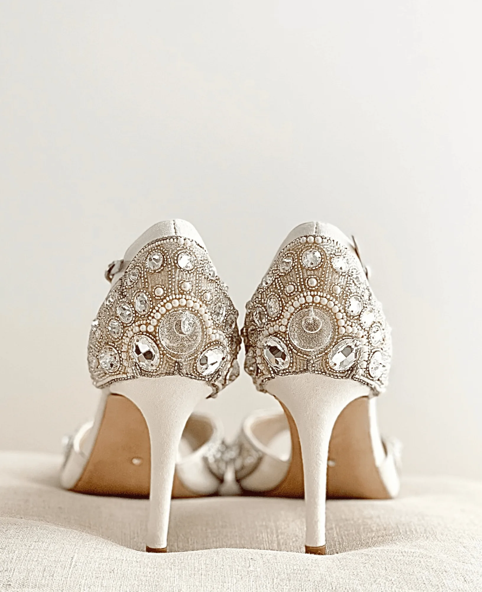 Harriet vs Gabriella vs Mirabelle: Ivory Suede Bridal Shoes