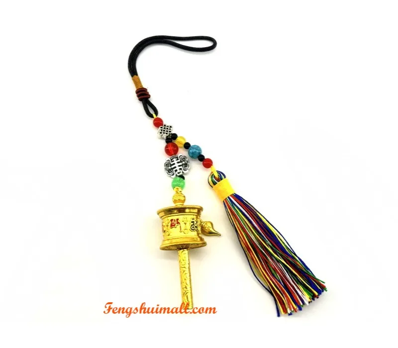 Tibetan Prayer Wheel Blessings Hanging Tassel