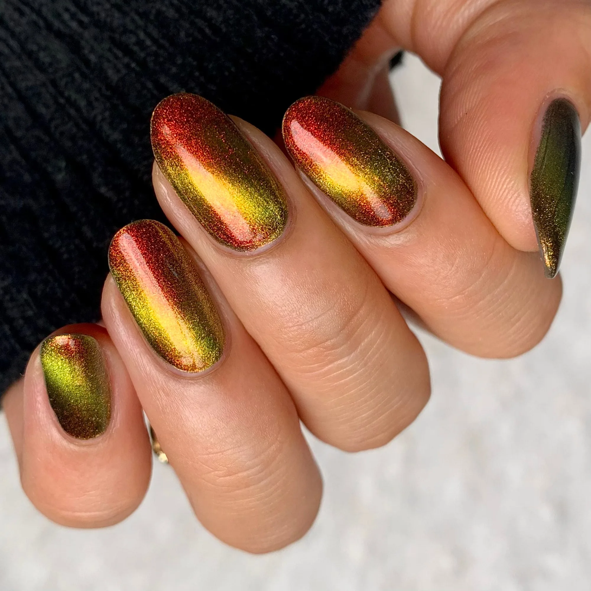 Cosmic Chaos - Shifting Multichrome Magnetic Nail Polish - Shifts Red and Orange - Into the Multiverse Collection