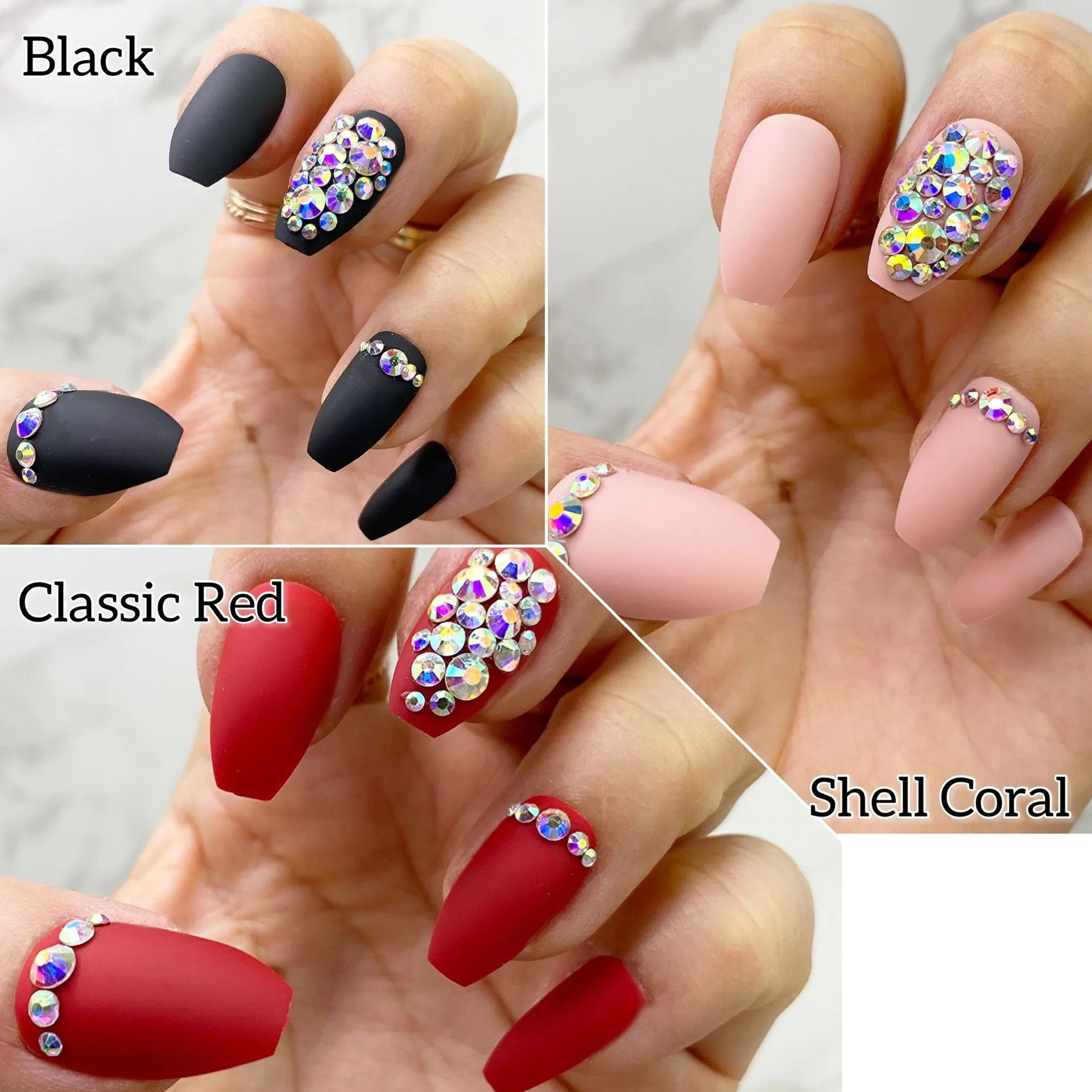 How to Mix Matte and Crystal Accent Press On Nails