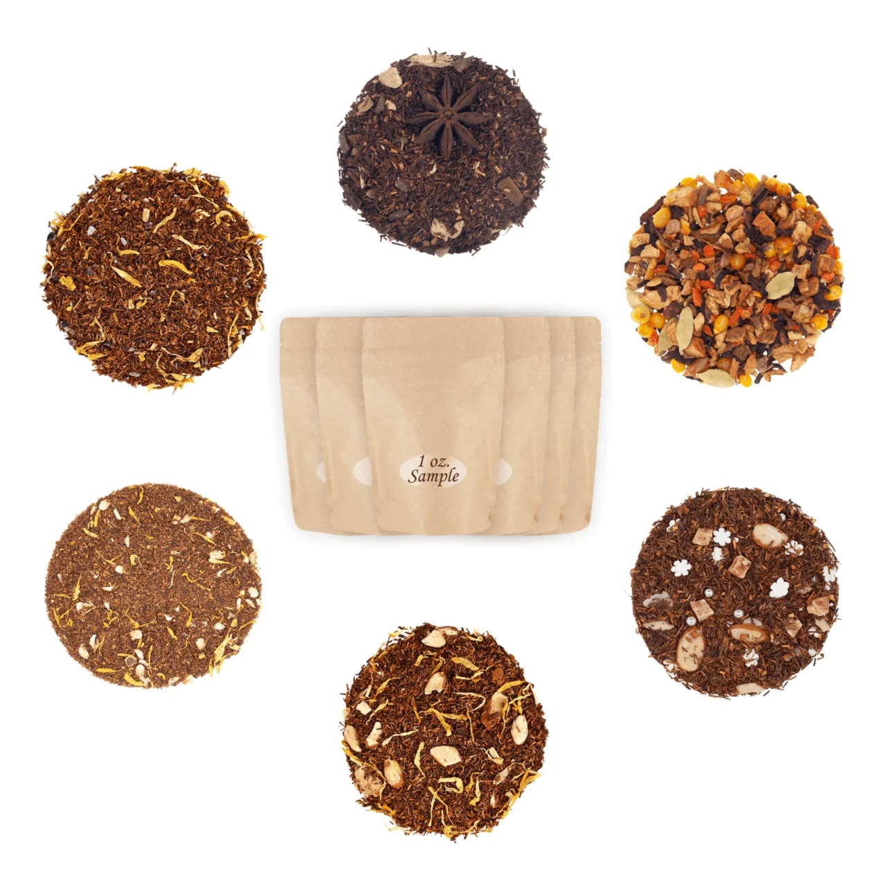Autumn Delights Naturally Caffeine-Free Tea Sampler - 1oz pouches of 6 Loose Leaf Teas