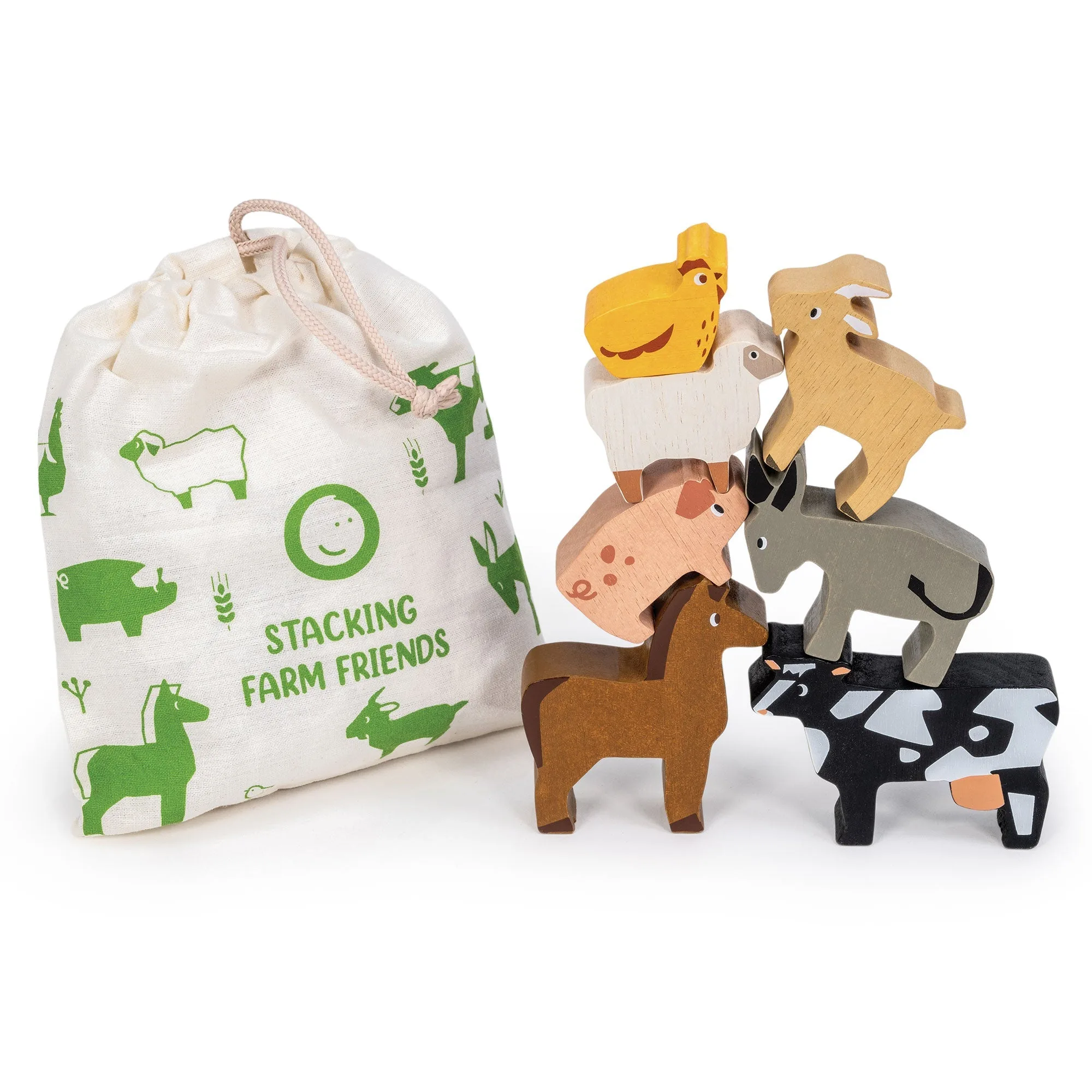 Wooden Happy Stacking Farm