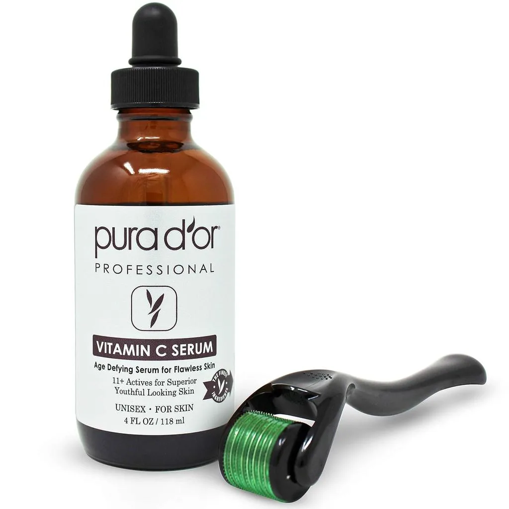 Vitamin-C-Serum mit Derma-Roller anwenden