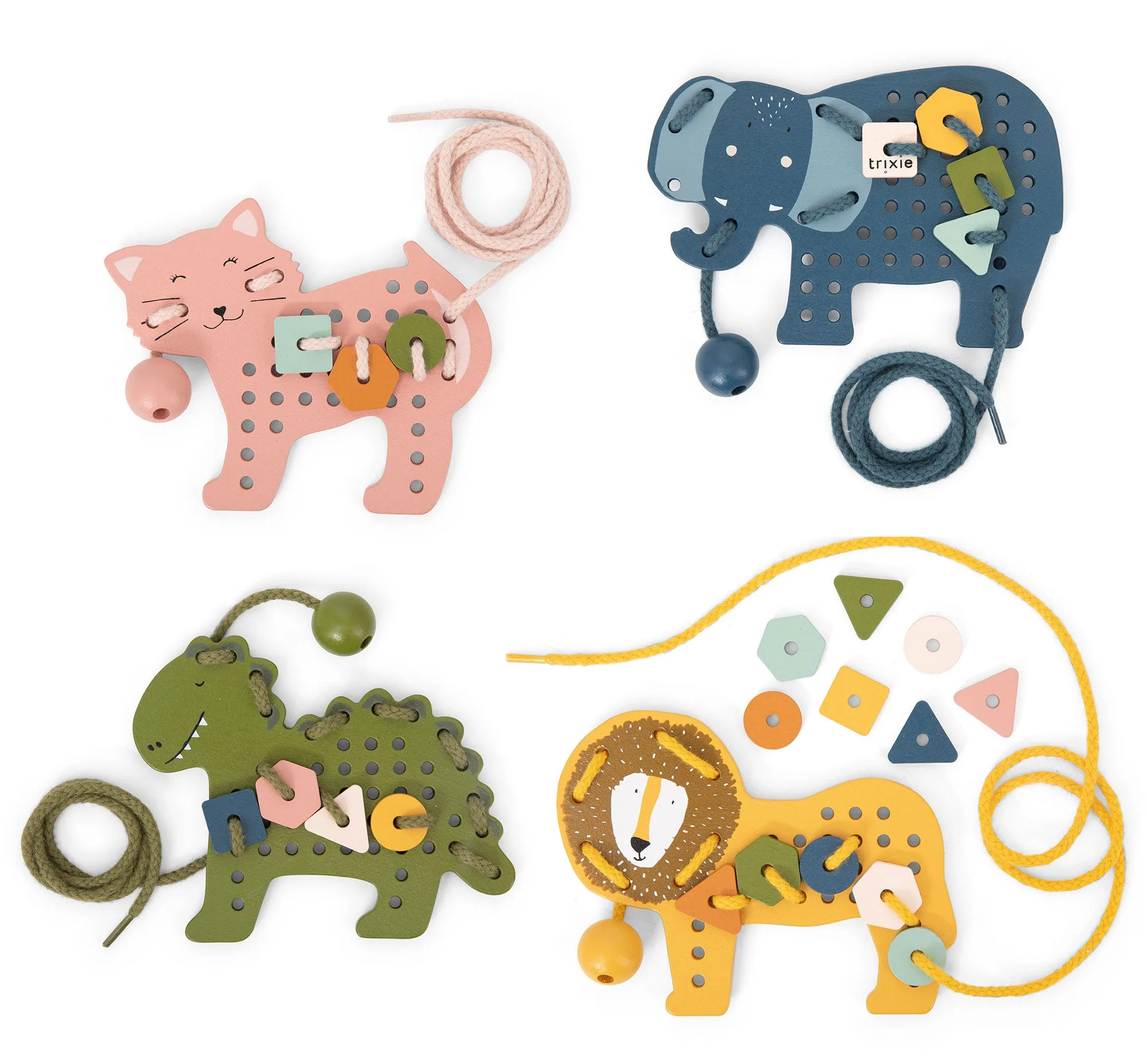 木製動物ひも通し