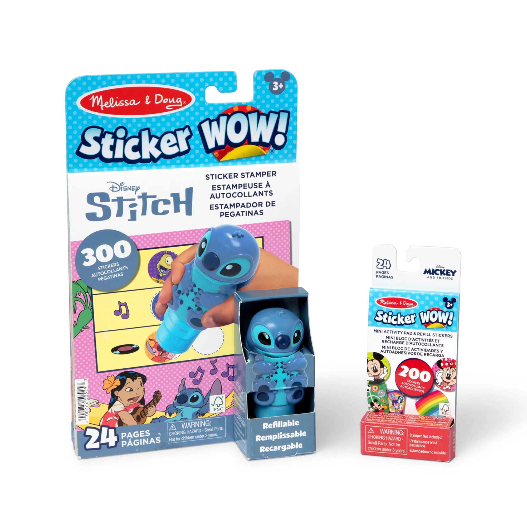 طقم Sticker WOW!TM ديزني ستيتش: لوحة الأنشطة وختم الملصقات + لوحة أنشطة مصغرة و200 ملصق إعادة تعبئة