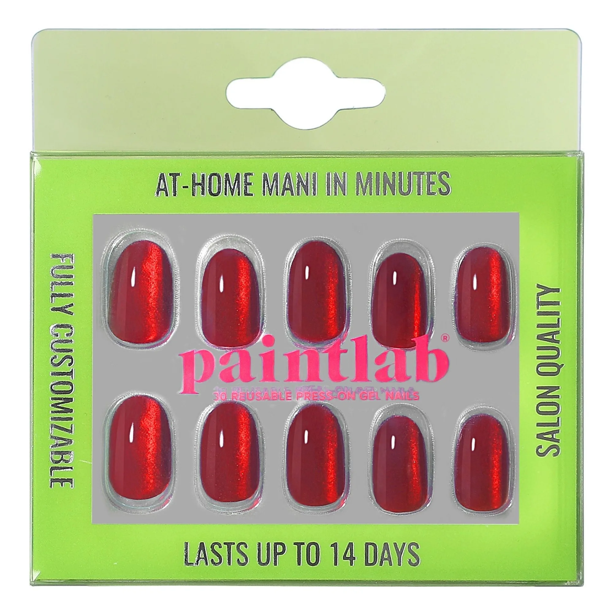 Red Ruby Oval Press-On Nails