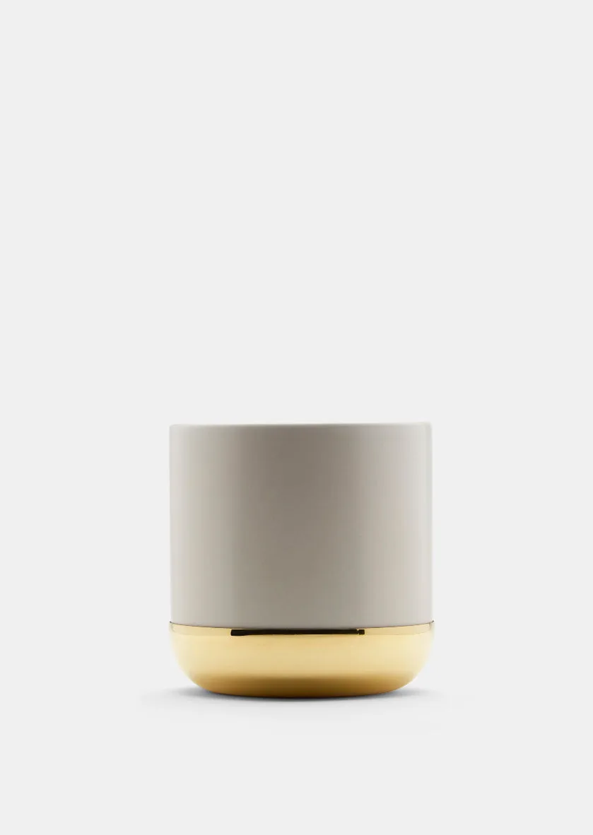 Nurture Planter - Benvit & Mässingsfat - Liten