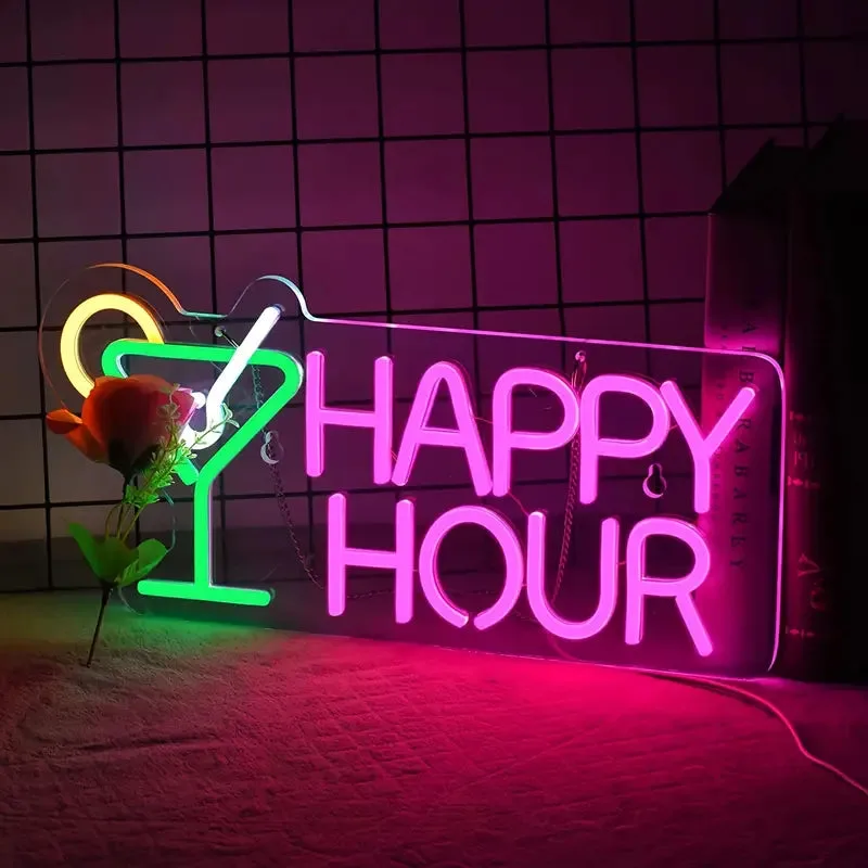 Happy Hours LED Neon Sign Light