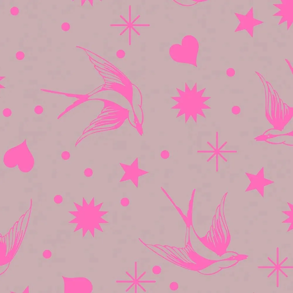 Tula Pink Neon True Colors Fairy Flakes - 코스믹 1/2 야드