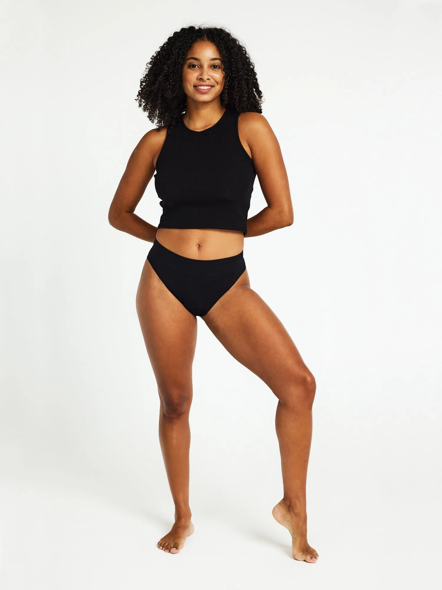 ModiComfort Seamless Hi-Leg Brief Moderate Black