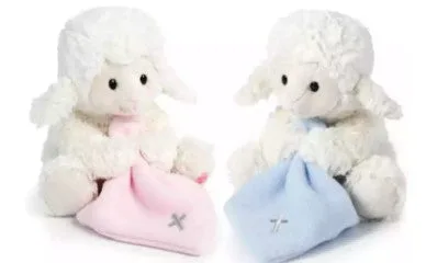 Plush Lamb or Bear for a Baby Blessing Gift