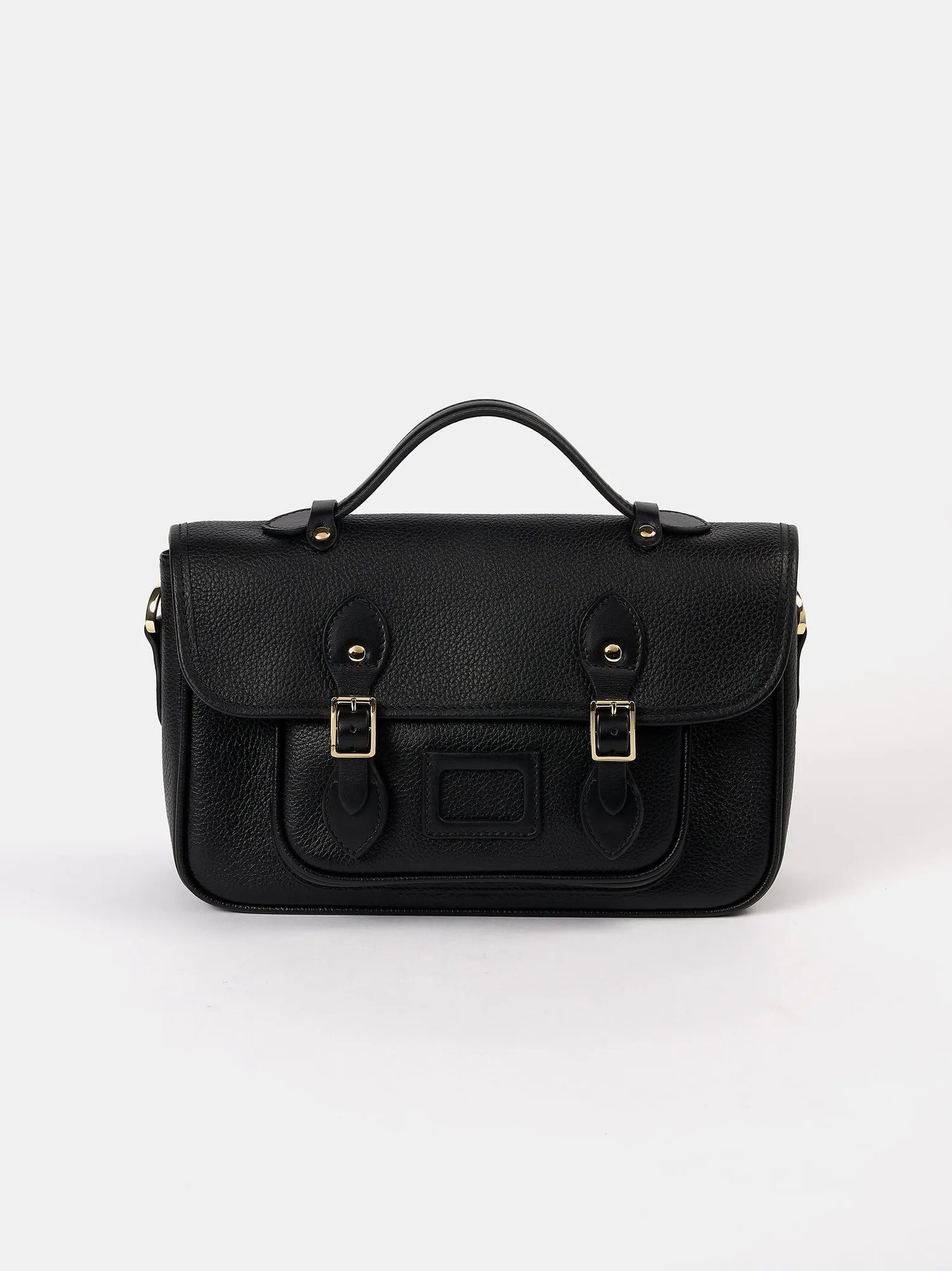 The Soft Satchel - Negro piel de becerro granulada