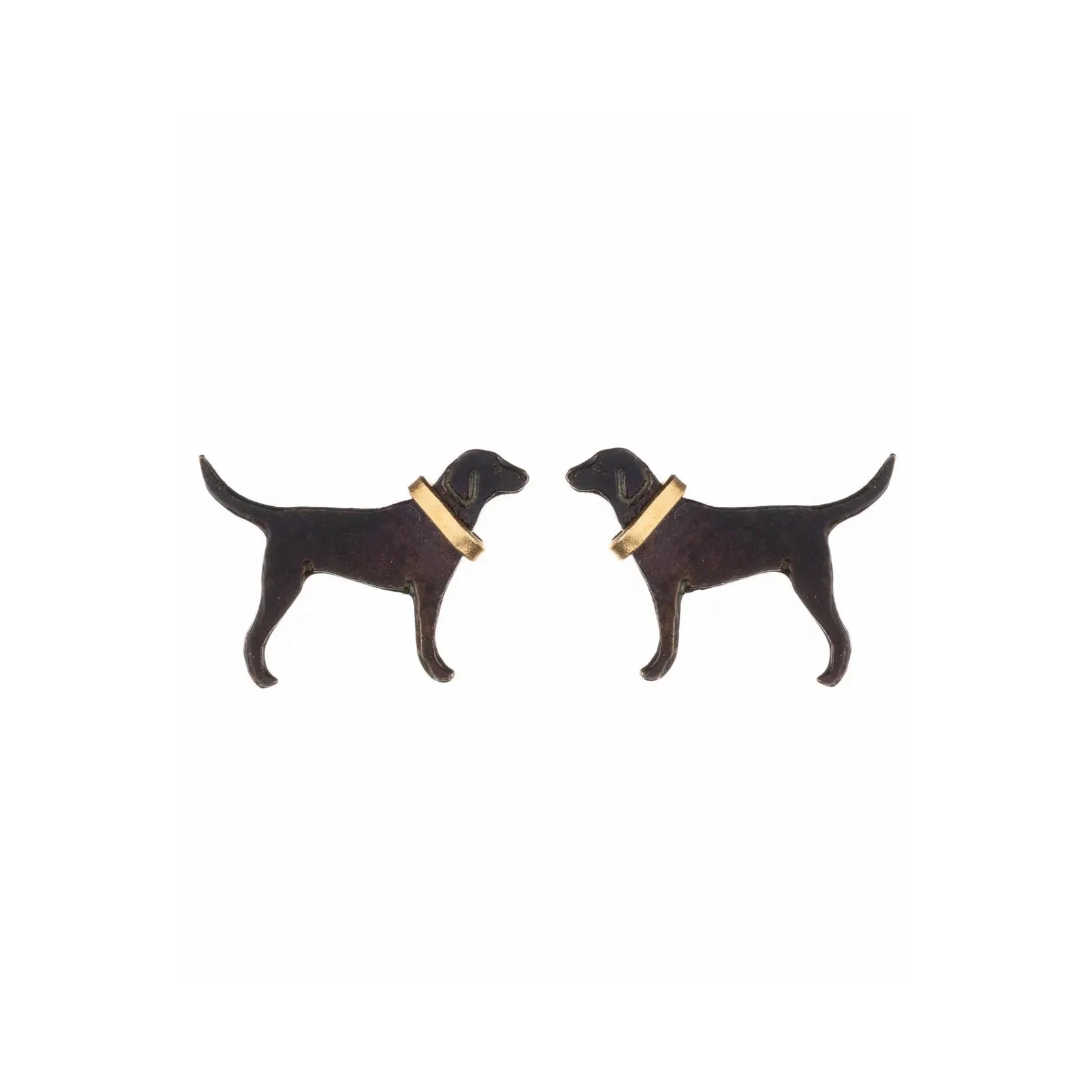 Amanda Coleman Black Labrador Stud Earrings