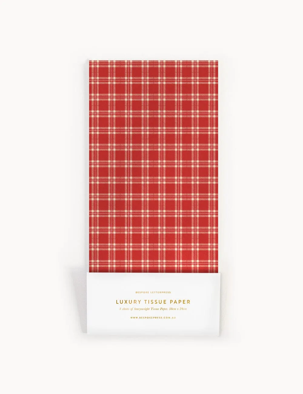 4pk Tissue Paper - Christmas Red Check
