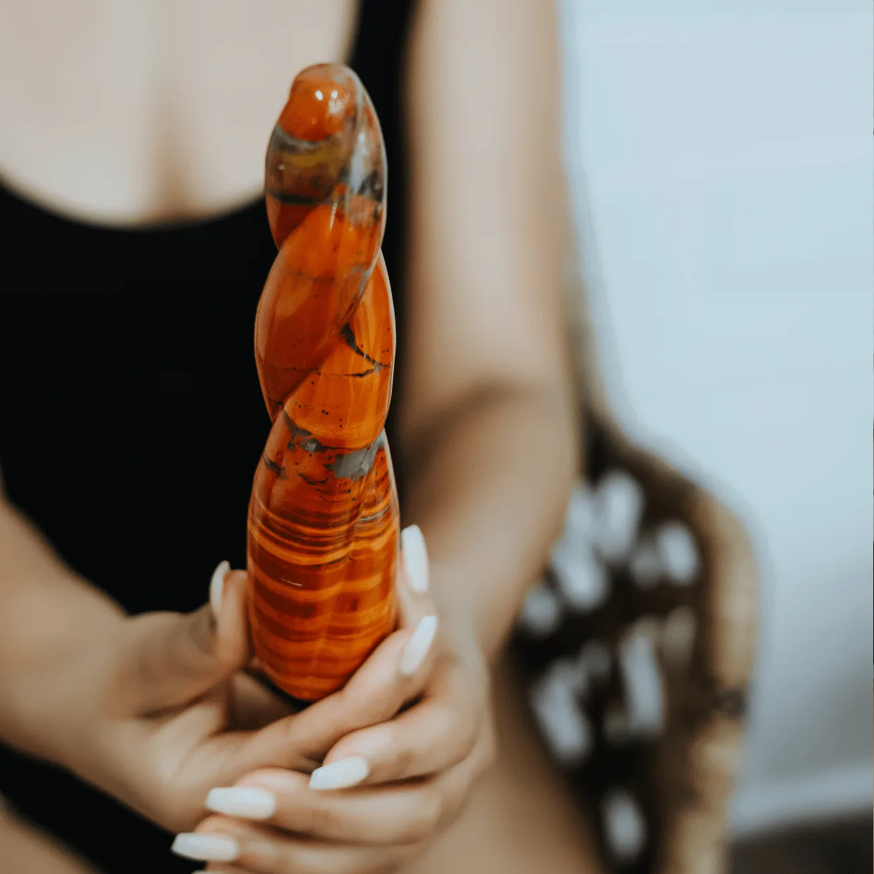 Red Jasper Spiral Yoni Wand