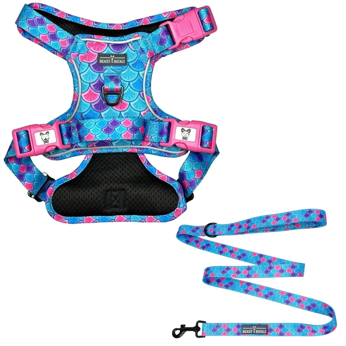 Mermaid No Pull Harness & Leash Bundle